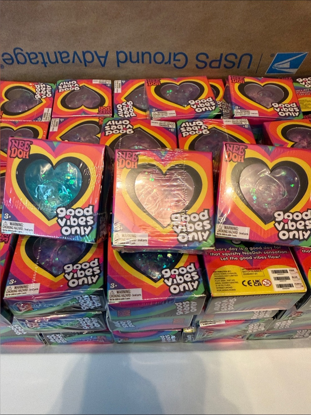 Needoh Set of 3!!!!!! Viral Good Vibes Only Heart Stress Balls - MINI - Picture 4 of 5